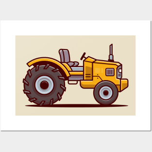 Tractor Farm Cartoon Illustration Posters and Art